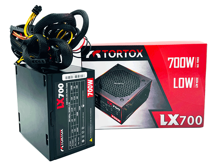 Tortox 700W PSU LX700-TX231101 Black Power Supply for Gaming PCs