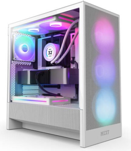 NZXT H5 Flow White Compact Airflow Case | ATX Mid-Tower