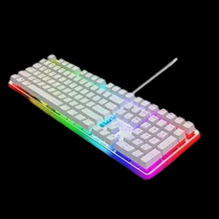 RK918 White RGB Keyboard 108-Key with Wrist Rest GCC Gaming