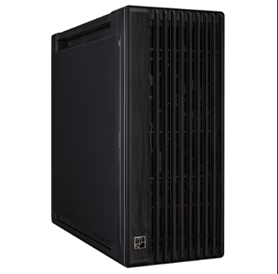 “ASUS ProArt PA602 Wood Black mid-tower PC case with dual-chamber layout, tempered glass side panel, and high airflow for gaming and professional builds”