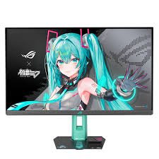 ASUS ROG Strix XG27ACMEG-G Hatsune Miku Edition 27\" QHD gaming monitor front view