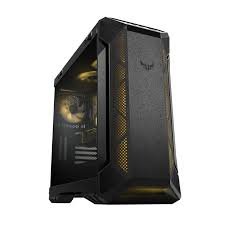 ASUS TUF GT501 RGB mid-tower PC case with tempered glass panels, ARGB lighting, high airflow, and durable TUF military-grade design for gaming and professional builds