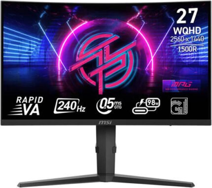 MSI MPG 275CQRXF 27 inch curved QHD 240Hz gaming monitor