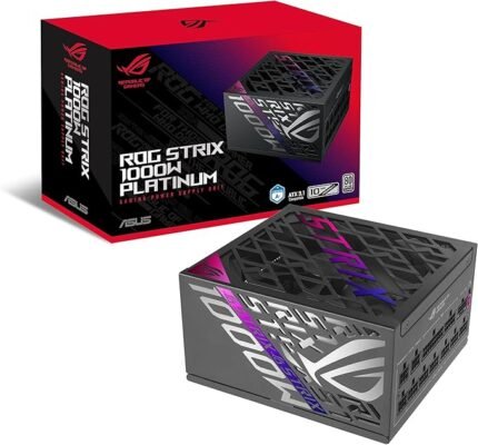 ROG Strix 1000P 1000W Platinum gaming power supply with PCIe 5.0 support and Aura Sync RGB