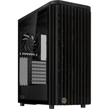 PROART PA401 TG PWM Black Gaming PC Case with Wood Accents and Tempered Glass