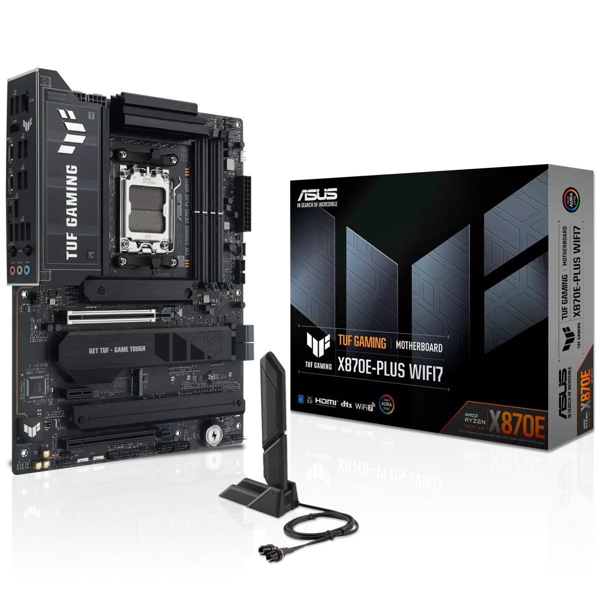 ASUS TUF Gaming X870E motherboard with WiFi 7 and PCIe 5.0