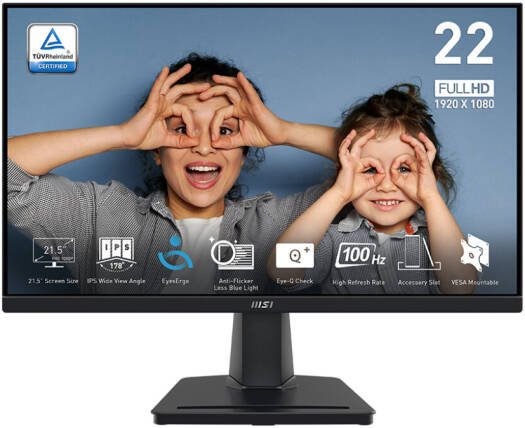 MSI PRO MP225 22 Inch IPS Monitor 100Hz FHD - Image 2