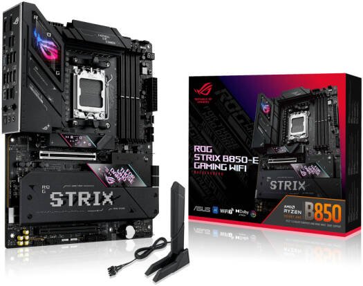 ROG STRIX B850-E Gaming WiFi AM5 ATX motherboard with DDR5 and PCIe 5.0
