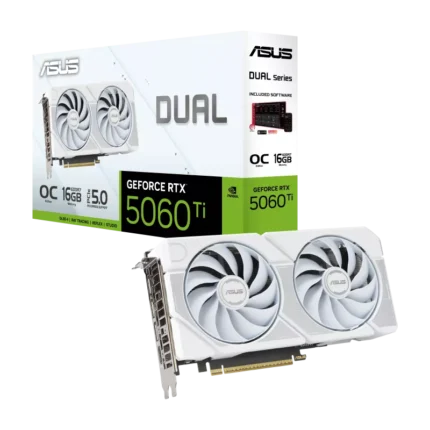 ASUS Dual RTX 5060 Ti 16GB White gaming graphics card