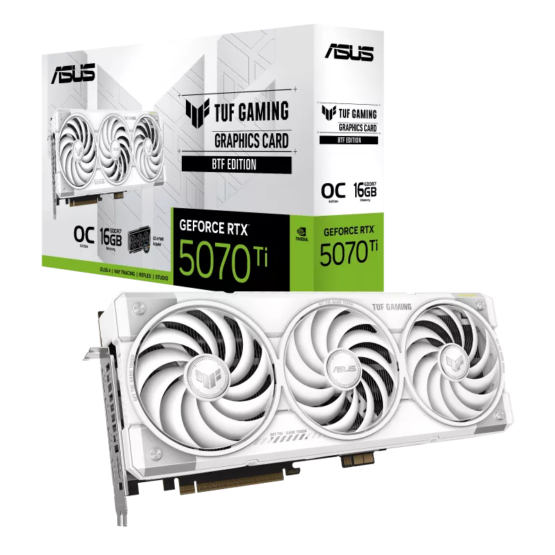 TUF RTX 5070 Ti 16GB BTF White gaming graphics card