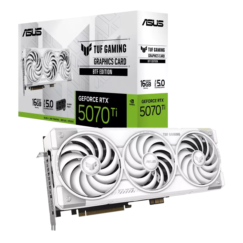 TUF RTX 5070 Ti 16GB BTF White gaming graphics card