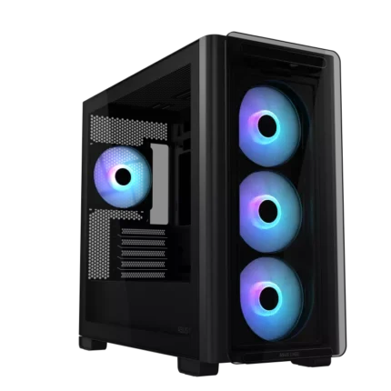ASUS A23 Plus TG ARGB Black ATX gaming case with tempered glass