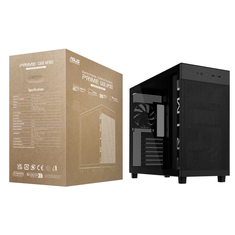 ASUS Prime AP303 TG Black ATX Case - Image 4