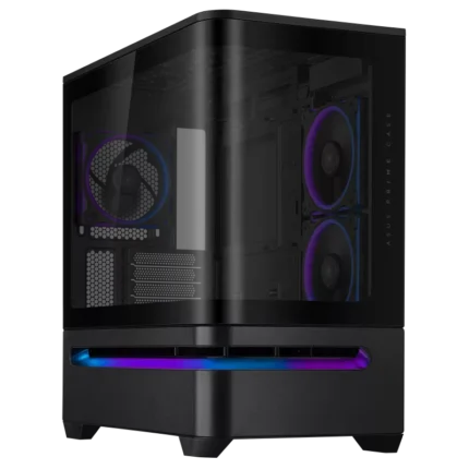 ASUS Prime AP202 TG ARGB Black micro ATX gaming case with tempered glass