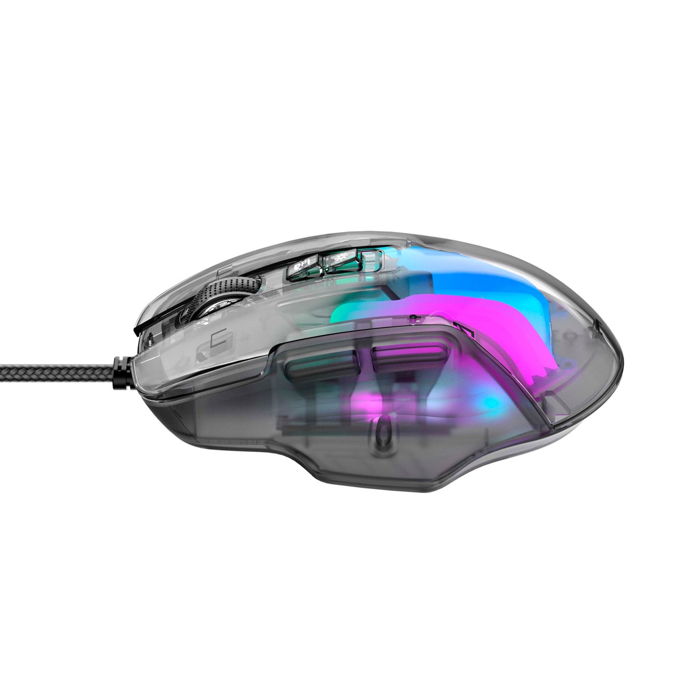 MS1011SE Transparent Black Gaming Mouse RGB USB - Image 2