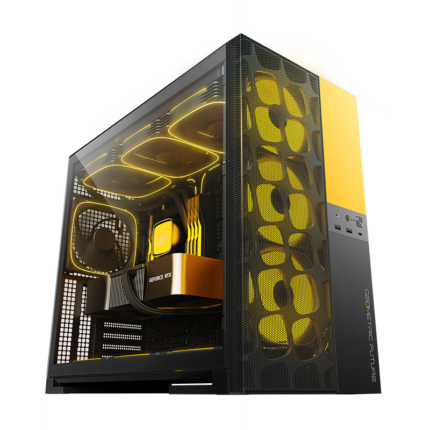 Geometric Future M5 Black Yellow Mid Tower Gaming PC Case