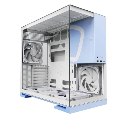 Geometric Future M5 White Blue Mid Tower Gaming PC Case