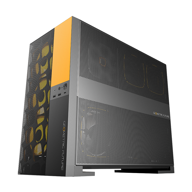 Geometric Future M5 Black Yellow Mid Tower Gaming Case - Image 5