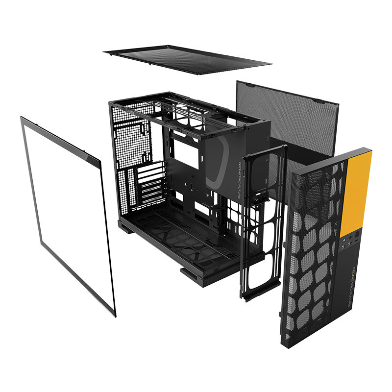 Geometric Future M5 Black Yellow Mid Tower Gaming Case - Image 4