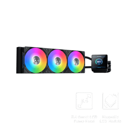 Connect 360 AIO Liquid Cooler with 3.4 inch LED display and ARGB fans