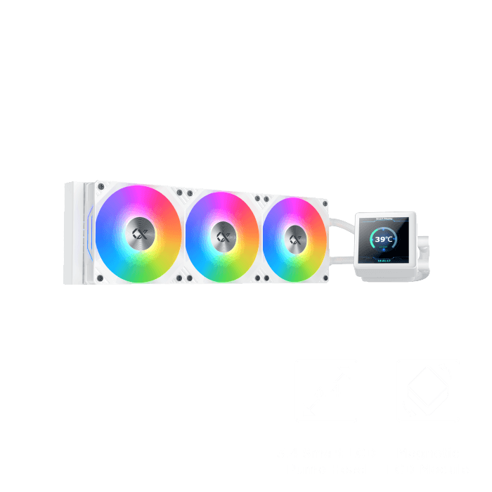 Connect 360 Arctic 360mm AIO liquid cooler white with 3.4 inch LED display and ARGB fans