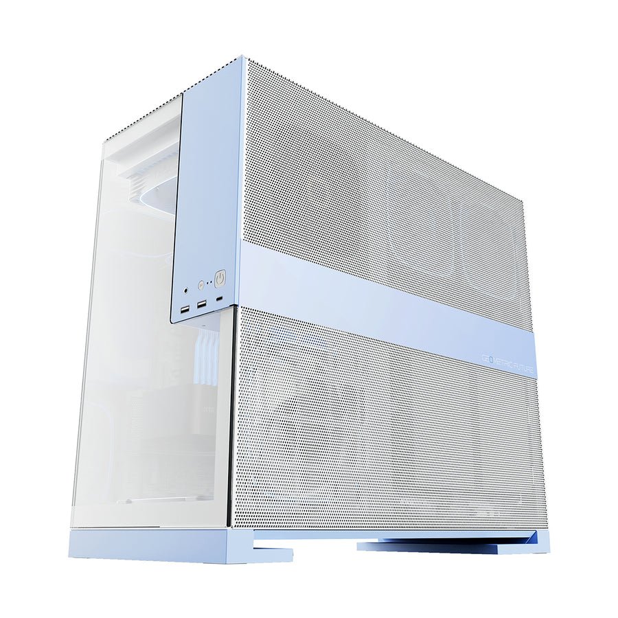 Geometric Future M5 White Blue Mid Tower Gaming Case - Image 5