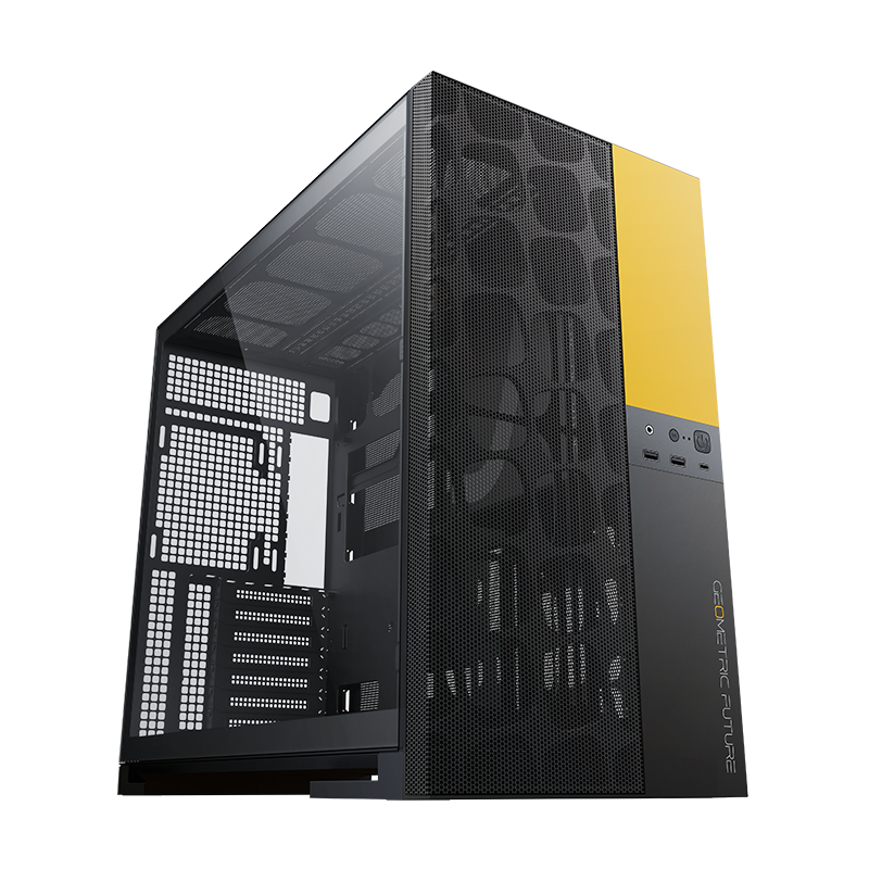 Geometric Future M5 Black Yellow Mid Tower Gaming Case - Image 3