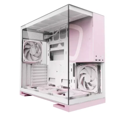 Geometric Future M5 White Pink Mid Tower Gaming PC Case