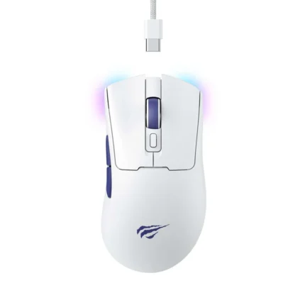 MS966WB wireless gaming mouse white blue RGB