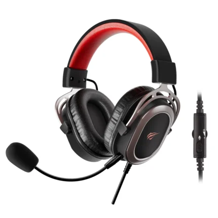 H2008d gaming headset black ochre red stereo audio