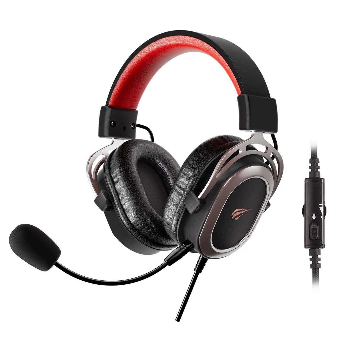 H2008d gaming headset black ochre red stereo audio