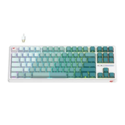 KB901L white green gaming keyboard LED
