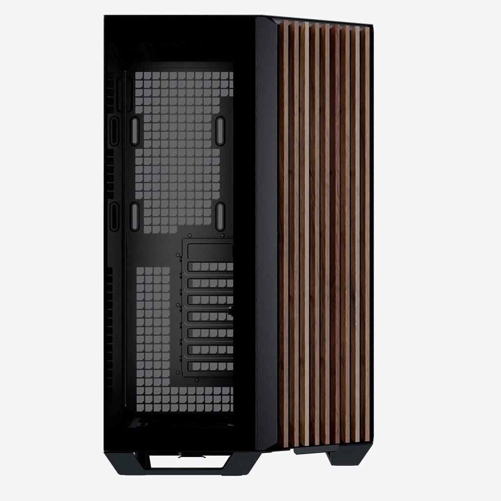 APNX V1 Wood Front PC Case Black Mid Tower Glass - Image 2