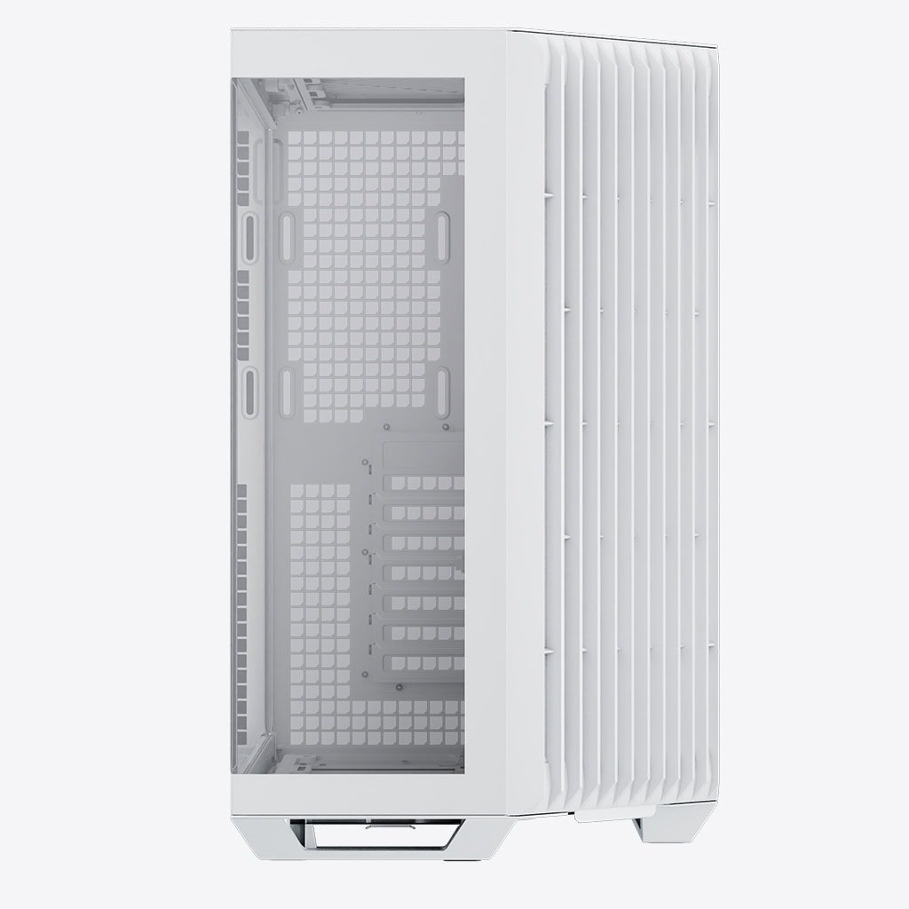 APNX V1 Mid Tower Glass PC Case White Dual Chamber - Image 2